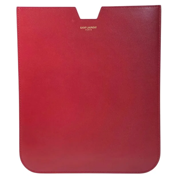 Saint Laurent iPad Case Tablet Pouch Leather Red Practical in Red Leather from The Reluxe