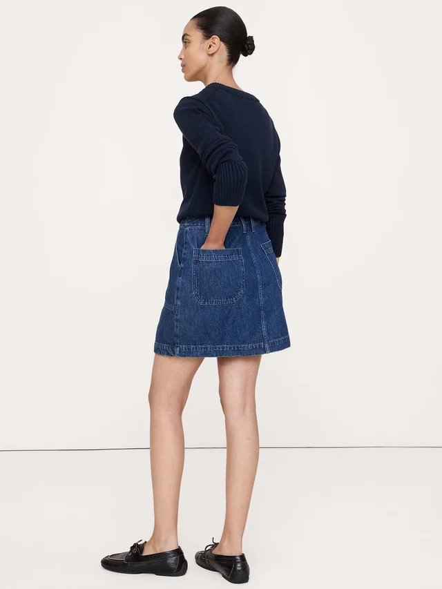 Banana Republic Denim Mini Skirt in Indigo Blue, photo 2 of 3 from Banana Republic (Canada)
