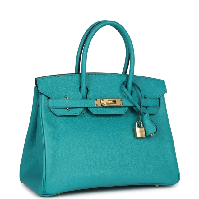 Hermès Birkin 30 Bleu Paon Epsom Gold Hardware in Blue Epsom leather from Madison Avenue Couture, photo 2 of 9