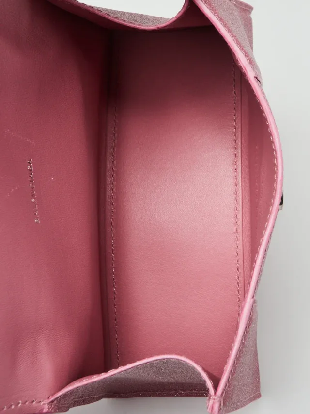 Balenciaga Sweet Pink Metallic Coated Canvas Hourglass XS Top Handle Bag in Pink Coated canvas from Yoogis, photo 8 of 10