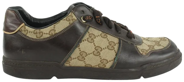 Gucci Men's 9 US Brown Monogram GG Signature Lace Low Sneakers in Brown from Bagriculture