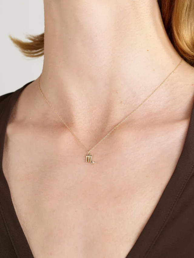 STONE AND STRAND Zodiac 9-karat gold diamond necklace in Metallic, photo 2 of 2 from NET-A-PORTER (Canada)