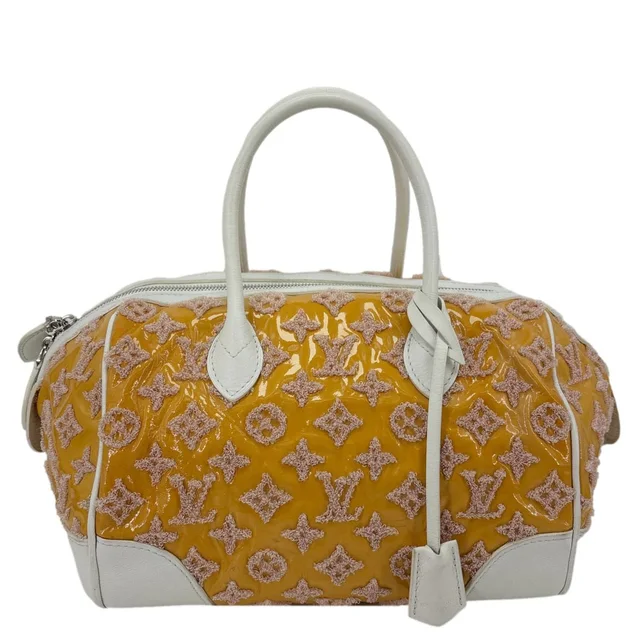 Louis Vuitton Speedy Round Monogram Bouclettes Satchel Bag Yellow in Yellow from Dallas Designer Handbags