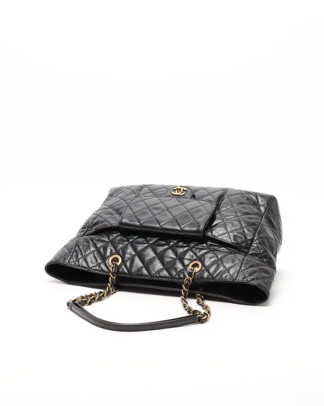 Chanel Large Glazed Front Pocket Tote Bag in Leather from A Retro Tale, photo 4 of 9