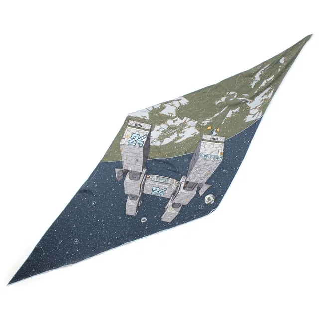 Hermès Losange Cashmere Silk Odyssey Spaceship Diamond Large Shawl Navy in Navy Silk from The Reluxe
