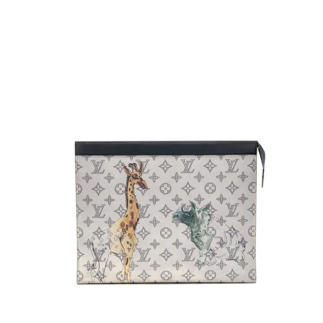 Louis Vuitton Chapman Pochette Voyage GM Savane Monogram Canvas White / Multicolour SHW in White Coated canvas from EMIER