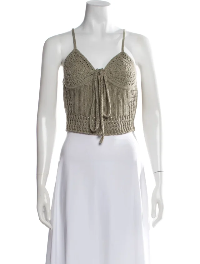 SIMKHAI V-Neck Sleeveless Crop Top w/ Tags from The RealReal