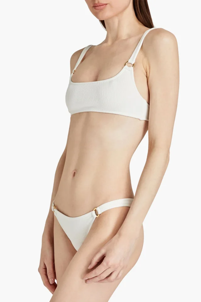 Melissa Odabash Bari Embellished Ribbed Bikini Briefs, photo 2 of 4 from THE OUTNET