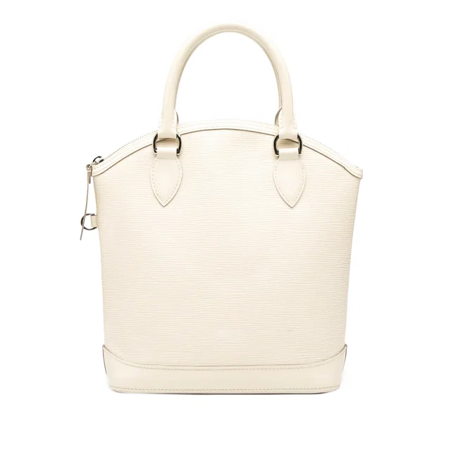 White Louis Vuitton Epi Lockit Vertical Handbag in White Leather from Designer Revival