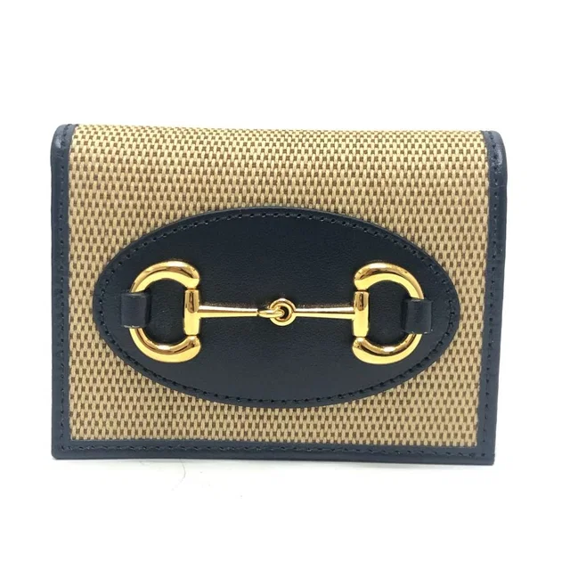 Gucci Bifold Wallet Horsebit Canvas Leather Brown in Brown Canvas from The Reluxe