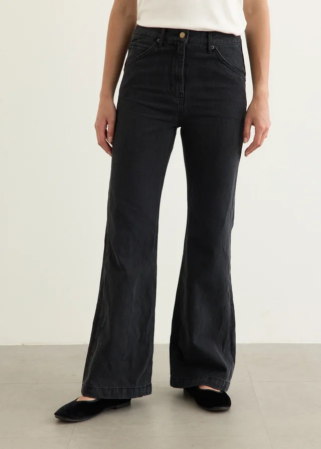 Low Classic Cinch Back Bootcut Denim Jeans in Black from Incu, photo 1 of 1