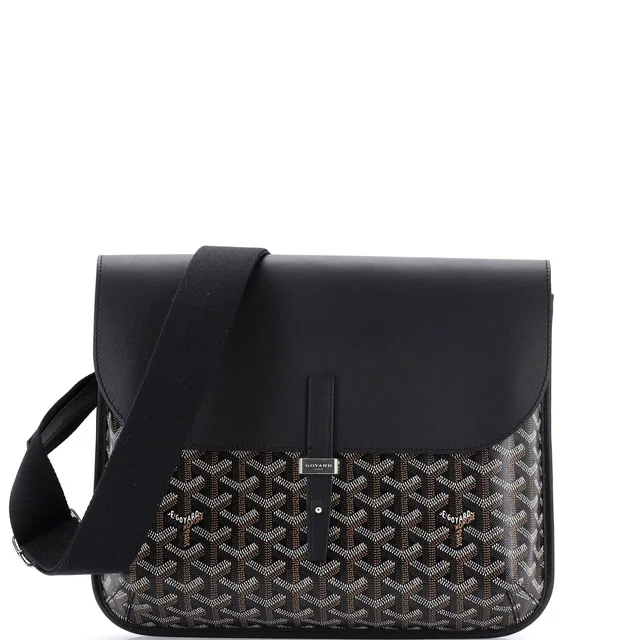 Goyard Coursier Messenger Bag Coated Canvas and Leather in black Coated canvas from Rebag