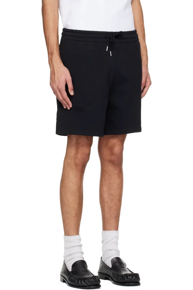 Casablanca Black Warped Logo Sweat Shorts, photo 2 of 4 from SSENSE
