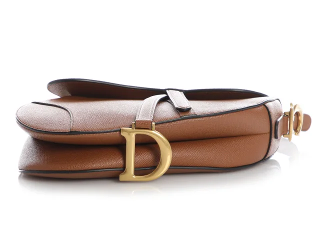 Dior Tan Grained Leather Saddle Bag with Strap in Brown Caviar leather from Ann's Fabulous Finds, photo 6 of 9