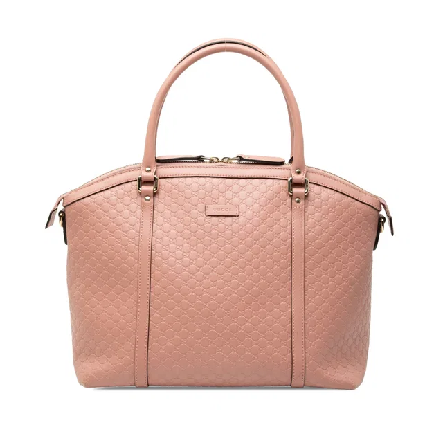 Pink Gucci Large Microguccissima Dome Satchel in Pink Leather from Designer Revival