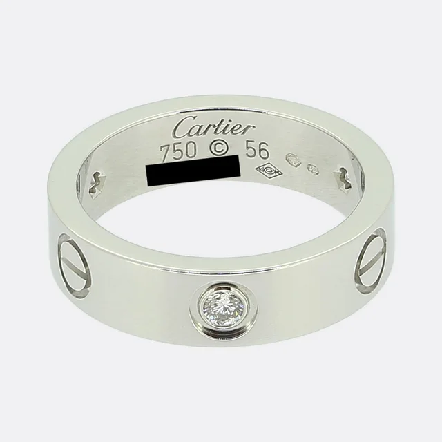 Cartier Three Diamond LOVE Ring Size P (56) from The Vintage Jeweller