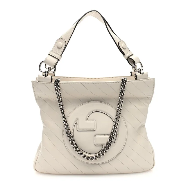 Gucci Blondie Tote Sakai Be Green Calfskin Leather Bag - Mystic White in White Calfskin from H&T