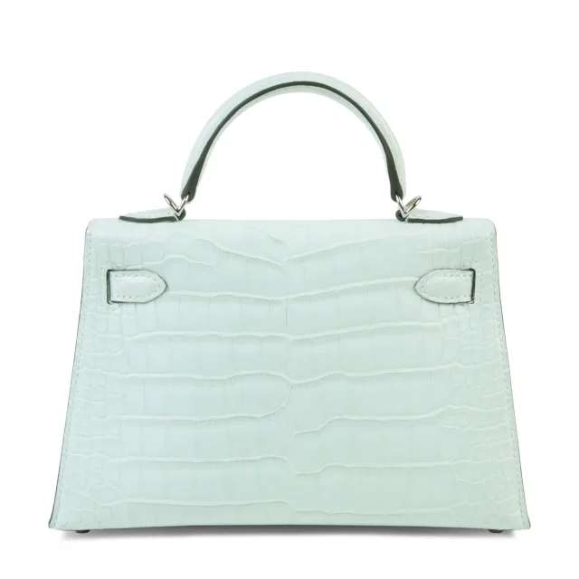 Hermès Mini Kelly II Vert Peppermint (N3) in Green Crocodile from Ginza Xiaoma, photo 2 of 3