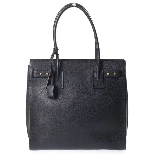 Saint Laurent Sac de Jour Souple Leather Tote Bag Black in Black Leather from The Reluxe