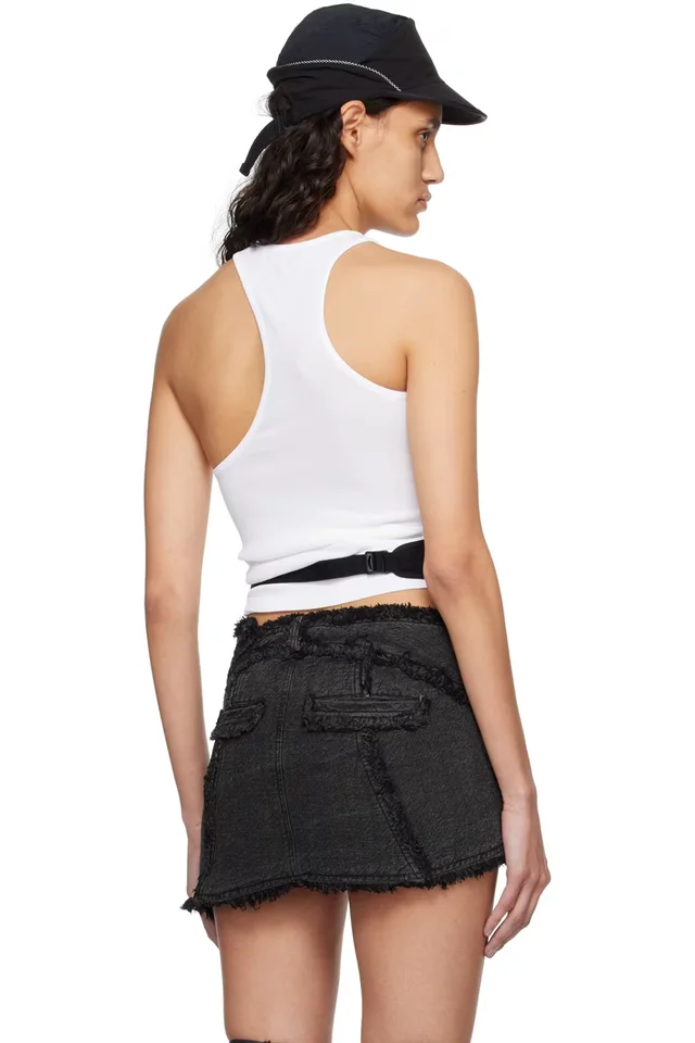 HYEIN SEO White Crescent Knit Tank Top, photo 3 of 5 from SSENSE