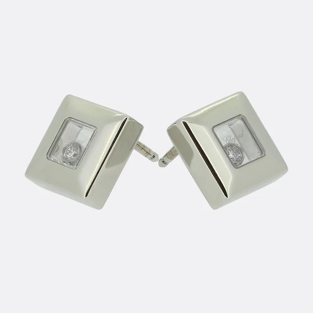 Chopard Happy Diamonds Square Earrings from The Vintage Jeweller