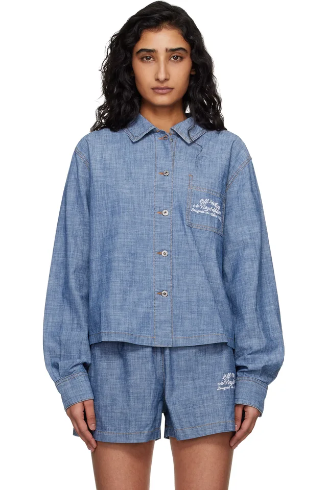 Blue Chambray Pajama Shirt, image 1 of 1 from SSENSE