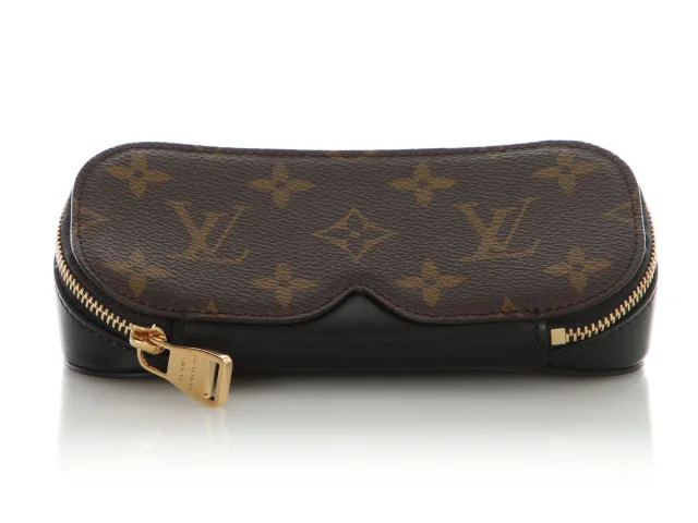 Louis Vuitton Monogram and Black Leather Sunglasses Pouch GM in Black Leather from Ann's Fabulous Finds, photo 3 of 8