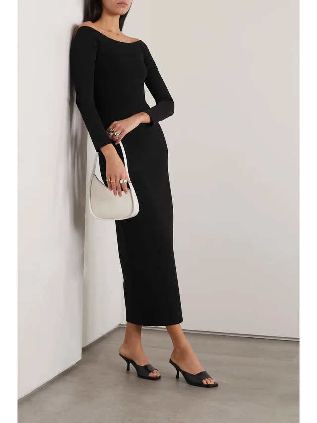 THE ROW Teresina off-the-shoulder stretch-jersey maxi dress in Black, photo 2 of 2 from NET-A-PORTER (Canada)