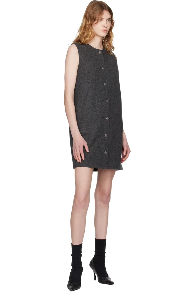 A.P.C. Gray Mini Dress, photo 4 of 4 from SSENSE