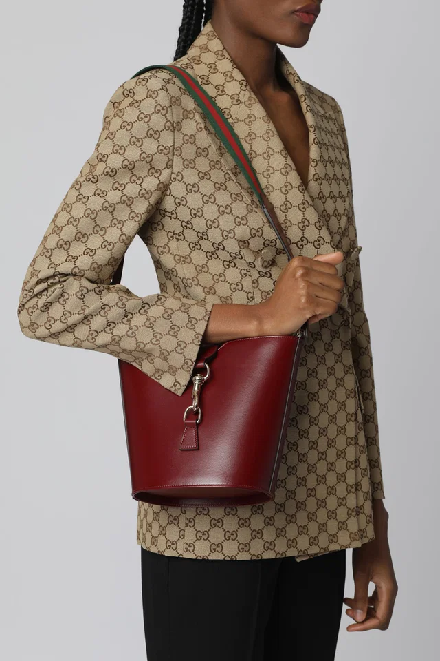 Gucci Mini Leather Bucket Bag — Red in Red Leather from HEWI