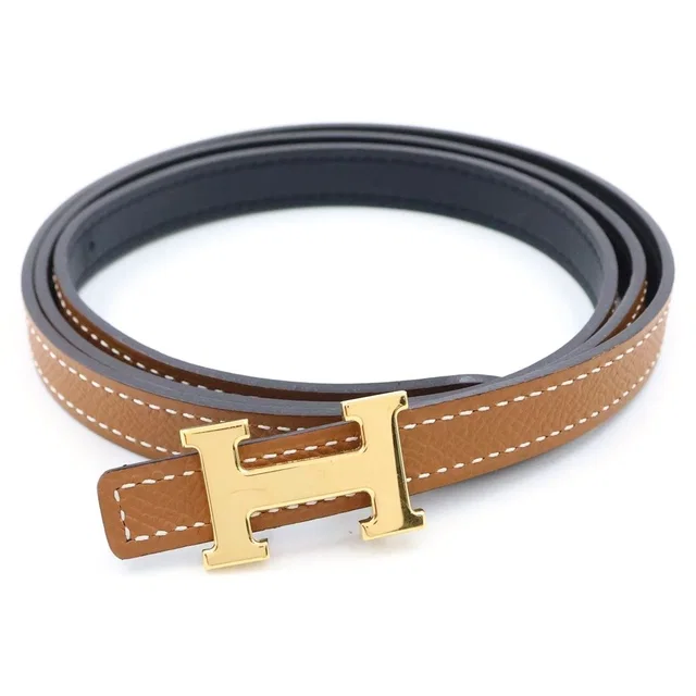 Hermès Mini Constance H Belt Veau Epsom Gold Black in Black Epsom leather from The Reluxe