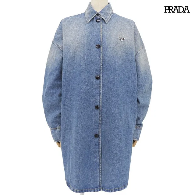 Prada Denim Shirt in Denim from The Reluxe
