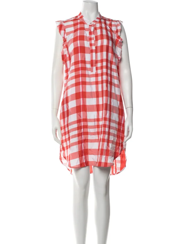 Stella McCartney Plaid Print Mini Dress in red from The RealReal