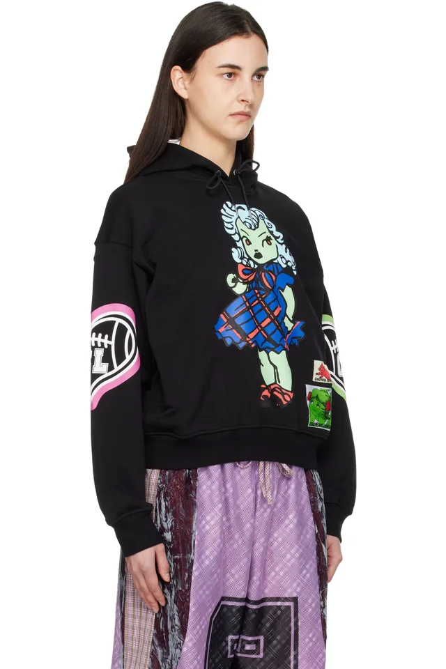 Chopova Lowena Black Cry Baby Hoodie, photo 2 of 4 from SSENSE