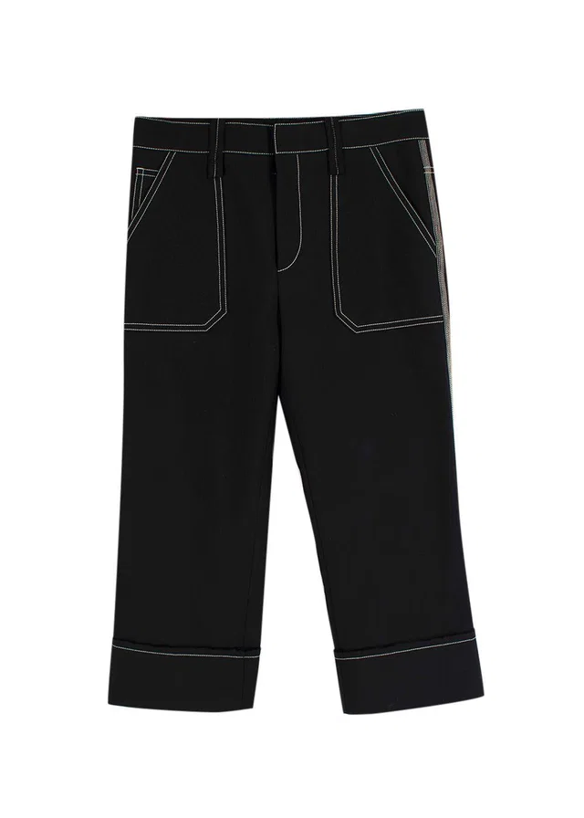 Chloé Contrast-stitch Capri Pants in Wool from HEWI