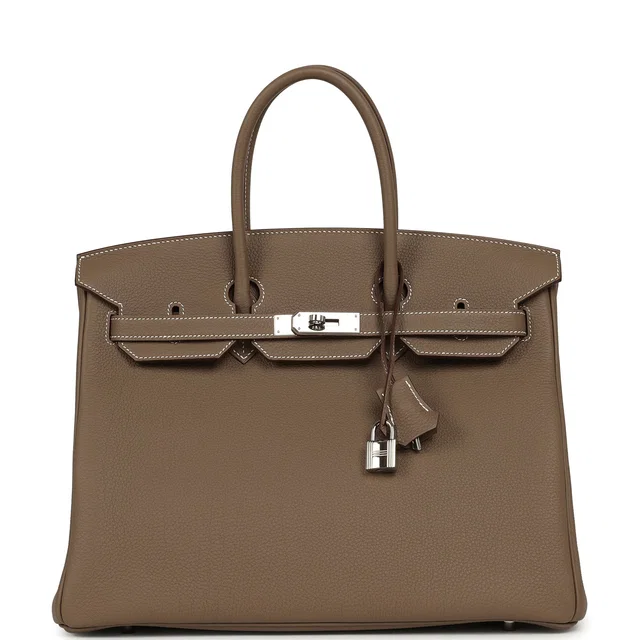 Hermès Birkin 35 Etoupe Togo Palladium Hardware in Taupe Togo leather from Madison Avenue Couture