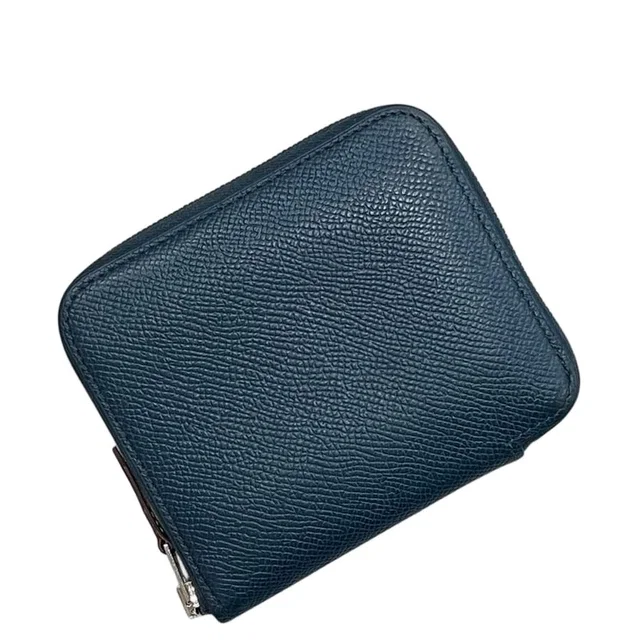 Hermès Coin Case Azap Compact Silk in Navy Silk from The Reluxe