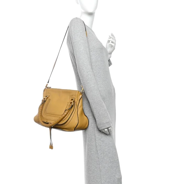Chloé Medium Marcie Satchel Sand Shell in Calfskin from FASHIONPHILE, photo 2 of 11