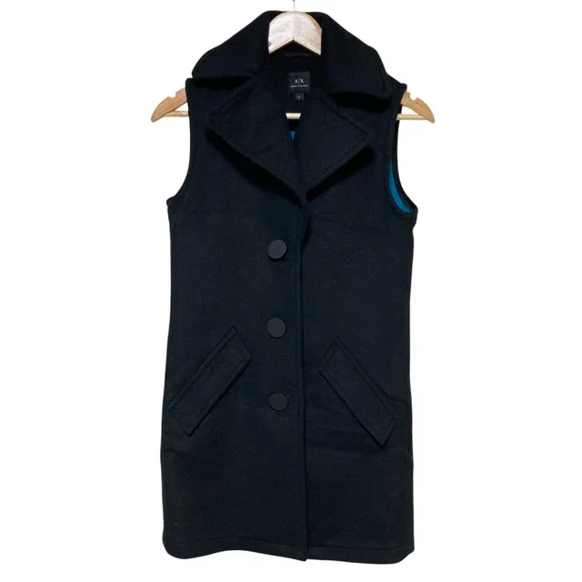 Giorgio Armani Exchange Wool Blend Long Gilet in Wool from LuxUness