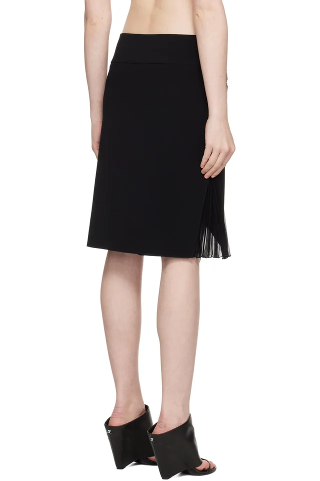 Courrèges Black Infinity Pleats Miniskirt, photo 3 of 4 from SSENSE