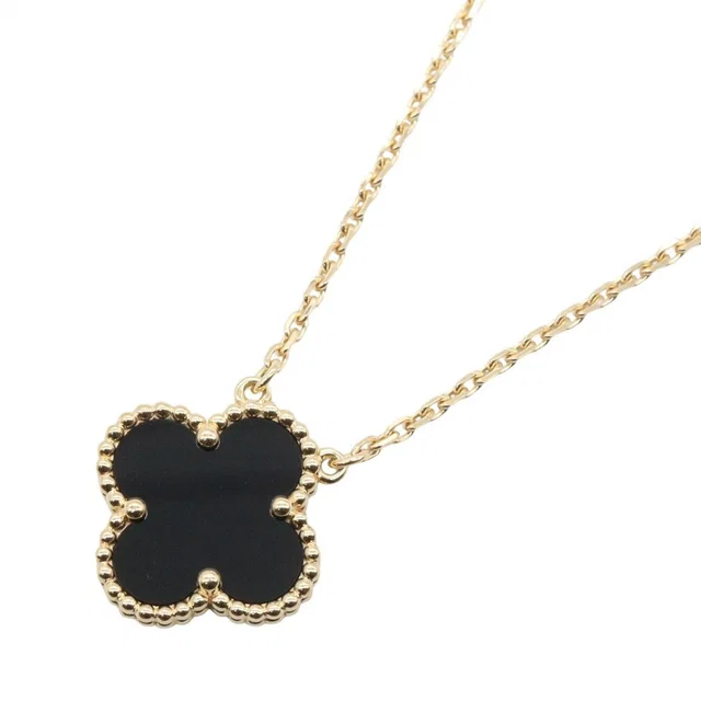 Van Cleef & Arpels Necklace Vintage Alhambra Onyx 41.5 18k from The Reluxe