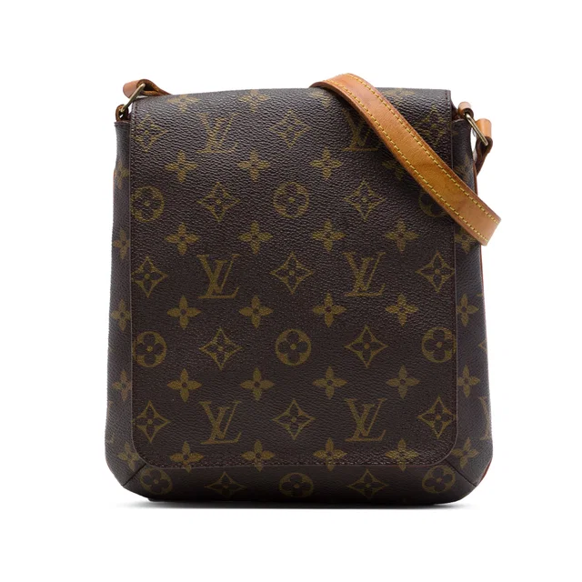 Brown Louis Vuitton Monogram Musette Salsa PM Short Strap Shoulder Bag in Brown Coated canvas from Designer Revival