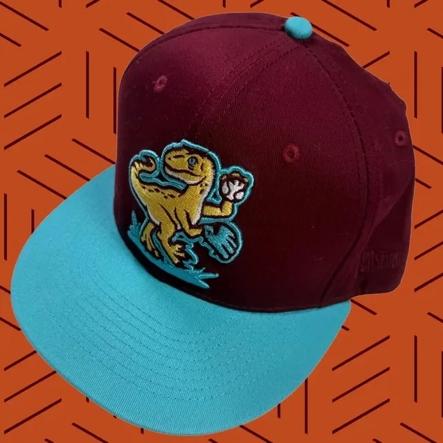 Bally Baseballism Hat Fitted Cap Baseball Dinosaur Maroon Teal Size 7 1/4 Mens in red from Grailed