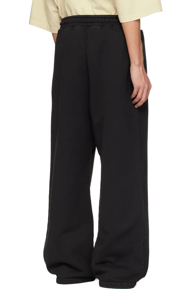 Fear of God Black Wide Leg Sweatpants, photo 3 of 4 from SSENSE