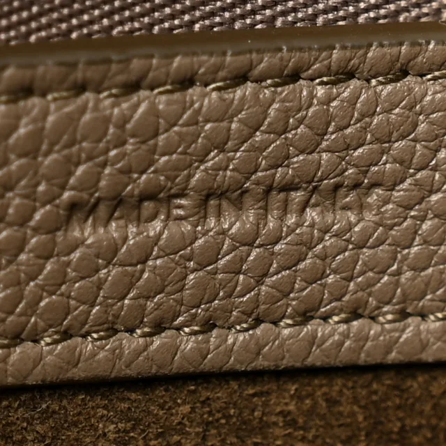 Celine Soft Grained Calfskin Medium Belt Cabas Phantom Taupe in Taupe Caviar leather from FASHIONPHILE, photo 7 of 12