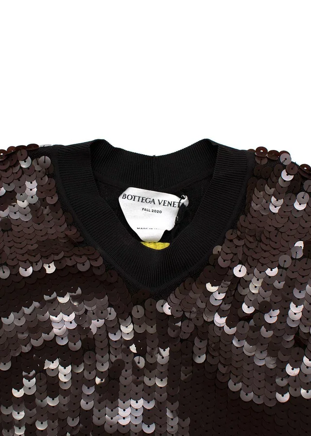Bottega Veneta Brown & Green Sequin Runway Dress in Brown from HEWI