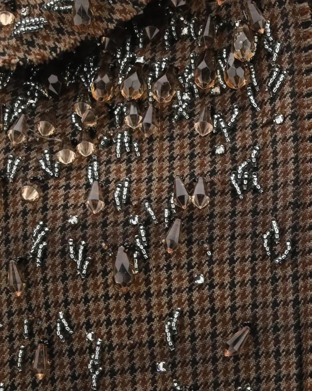 Prada single-breasted antiqued twill and houndstooth check coat, photo 8 of 8 from SENSER