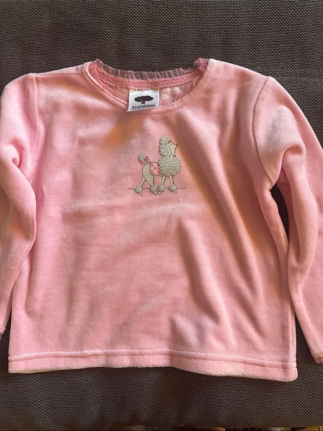 Mulberry Long-Sleeve Kids Top With Embroidered Poodle 3t in pink from Poshmark