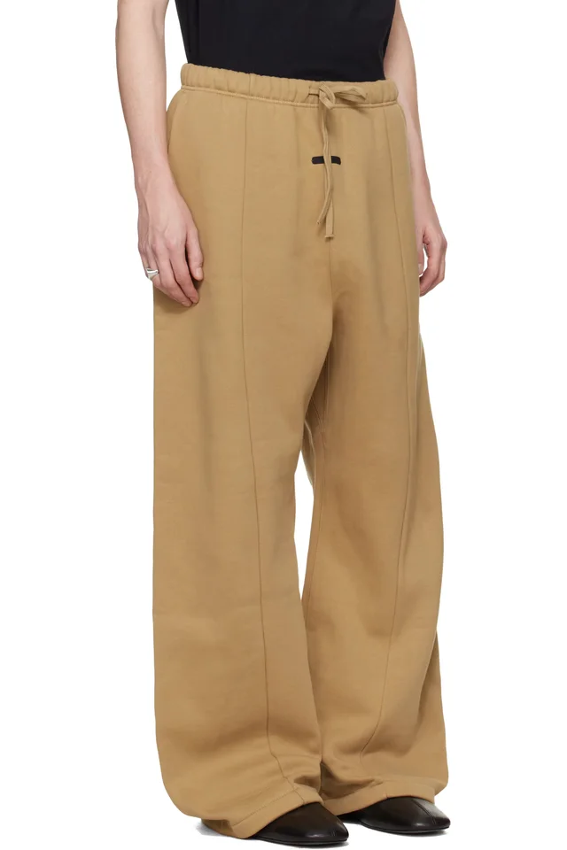 Fear of God ESSENTIALS Tan Signature Lounge Sweatpants, photo 2 of 4 from SSENSE
