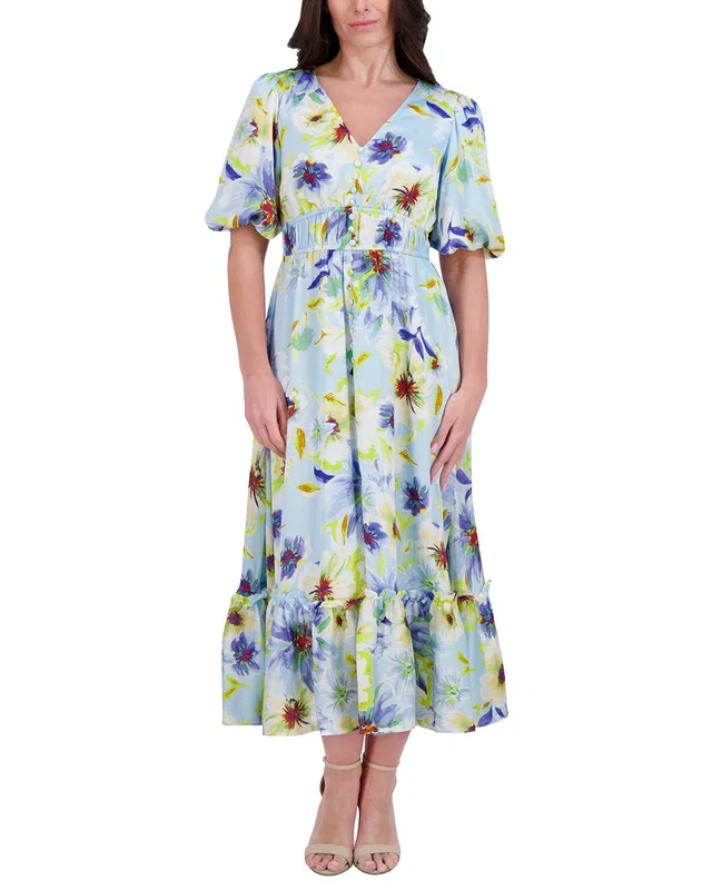 Kensie Printed Chiffon Midi Dress, image 1 of 1 from Gilt